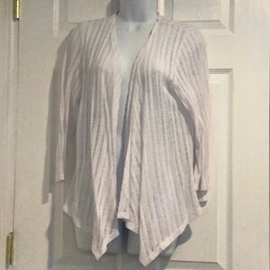 White Semi Shear Open Front Cardigan PM